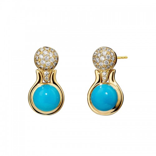 Cabochon Turquoise Drop Earrings