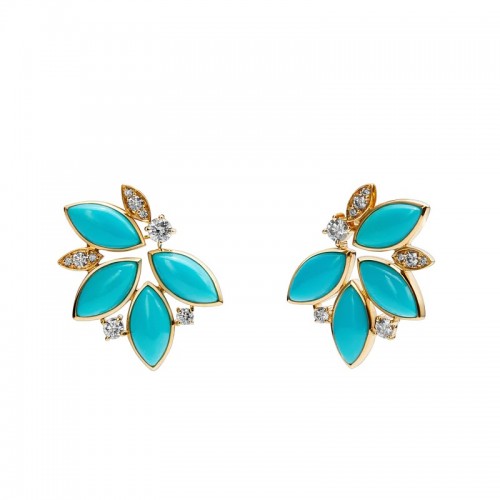 Turquoise Jardin Leaf Earrings