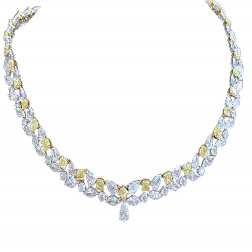 Yellow & White Diamond Necklace