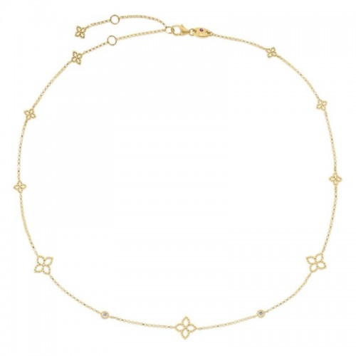 Principessa Tiny Princess Small Diamond Flower Necklace