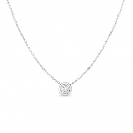 Tiny Treasures Single Diamond Bezel Necklace 