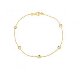 Roberto Coin 18K Dbi Five Bezel Set Diamond Bracelet