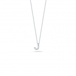 Roberto Coin Love Letter J White Gold And Diamonds Pendant