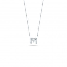 Roberto Coin Love Letter M Pendant With Diamonds