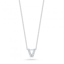 Roberto Coin 18Kt Gold Love Letter V Pendant With Diamonds