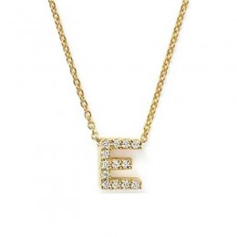 Roberto Coin Tiny Treasures Pave Diamond Initial E Pendant