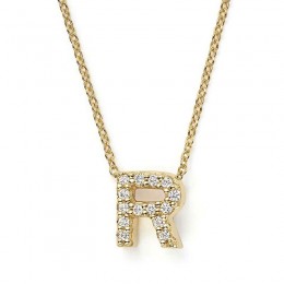 Roberto Coin18K Yellow Gold Love Letter Diamond "R" Initial Pendant