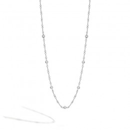 Roberto Coin 18Kt Gold Dogbone Chain Necklace With 7 Diamond Stations