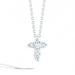 White Gold Baby Cross Pendant With Diamonds