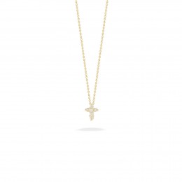 Roberto Coin 18Kt Gold Baby Cross Pendant With Diamonds