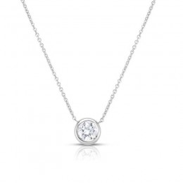 Roberto Coin 18K Bezel Set Diamond Solitaire Necklace