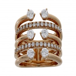Damaso 18k Rose Gold 5 Row Ring