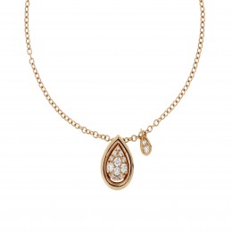 Damaso 18k Rose Gold Tear Drop Diamond Pendant 