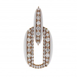 Damaso 18k Rose Gold White Ceramic And Diamond Earrings