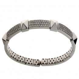 Damaso 18k White Gold Diamond Bangle