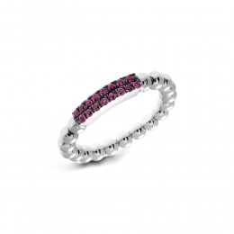 Hulchi Belluni 18k White Gold Beaded Ring