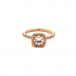 An 18k Rose Gold Round Diamond Engagement Ring