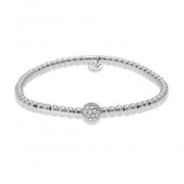 Hulchi Belluni 18k White Gold Tresore Stretch Bracelet 