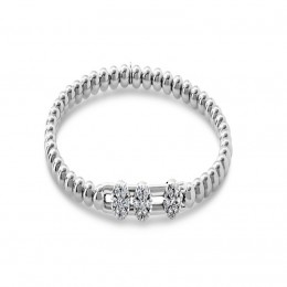 Hulchi Belluni 18k White Gold Tresore Stretch Bracelet