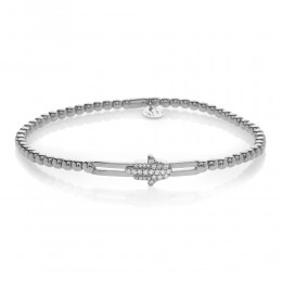 Hulchi Belluni 18k White Gold Tresore Stretch Bracelet