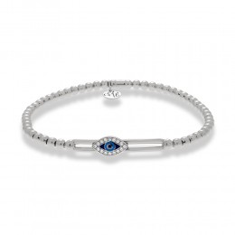 Hulchi Belluni 18k White Gold Tresore Stretch Bracelet