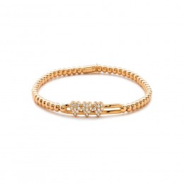 Hulchi Belluni 18k Rose Gold Tresore Stretch Bracelet