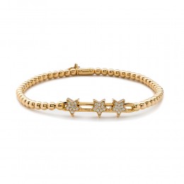 Hulchi Belluni 18k Yellow Gold Tresore Stretch Bracelet
