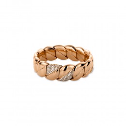 Hulchi Belluni 18k Rose Gold Tresore Stretch Bracelet