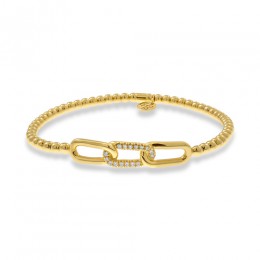 Hulchi Belluni 18k White Gold Tresore Stretch Bracelet