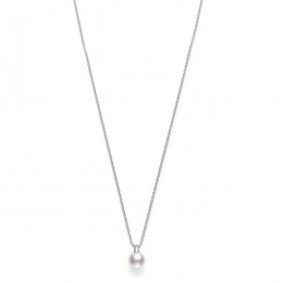 Mikimoto Akoya Pearl Necklace In 18k White Gold 