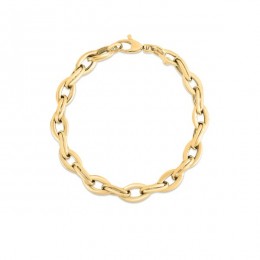 Designer Gold Almond Link Bracelet 