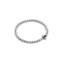 Fope 18k White Gold Flexâ€™it Bracelet With 0.41 Carats Of Black Diamonds. From The Eka Collection.