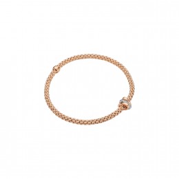 Fope 18k Rose Gold Flex’it Bracelet With Diamonds 