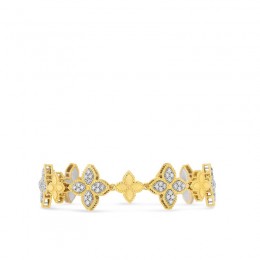 Roberto Coin Princess Flower Two Tone Diamond Link Bracelet