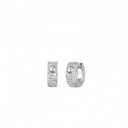 Roberto Coin 18K Gold & Pave Diamond Pois Moi Luna Small Hoop Earring