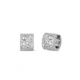Roberto Coin 18K Gold & Pave Dia Pois Moi Luna Wide Hoop Earring