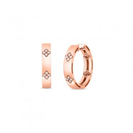 Roberto Coin 18K Love In Verona 20Mm Hoop Earring W. Diamond Flower