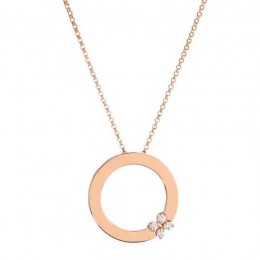 Roberto Coin 18K Love In Verona Circle Of Life Pendant W. Diamond Flower