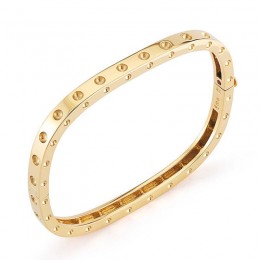 Roberto Coin 18Kt Gold Pois Moi Single Row Square Bangle