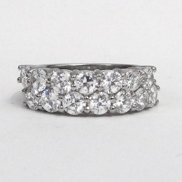 A Platinum Offset Double Row Diamond Band