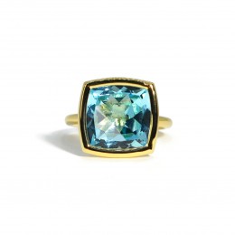 A & Furst Large Stackable Blue Topaz Ring 