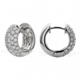 18k White Gold 2ct Diamond Huggie Earrings