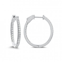 18k White Gold Small Huggie Earrings