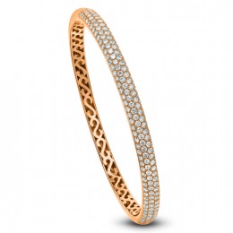 An 18k Rose Gold Diamond Bangle 