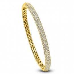 An 18k Yellow Gold Diamond Bangle 