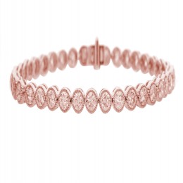An 18k Rose Gold Diamond Tennis Bracelet