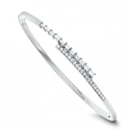 18k White Gold Diamond Bangle Bracelet