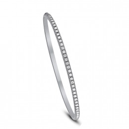 An 18k White Gold Diamond Bangle Bracelet 