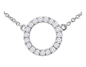 An 18k White Gold Circle Pendant