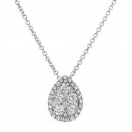 An 18k White Gold Diamond Pear Shape Necklace